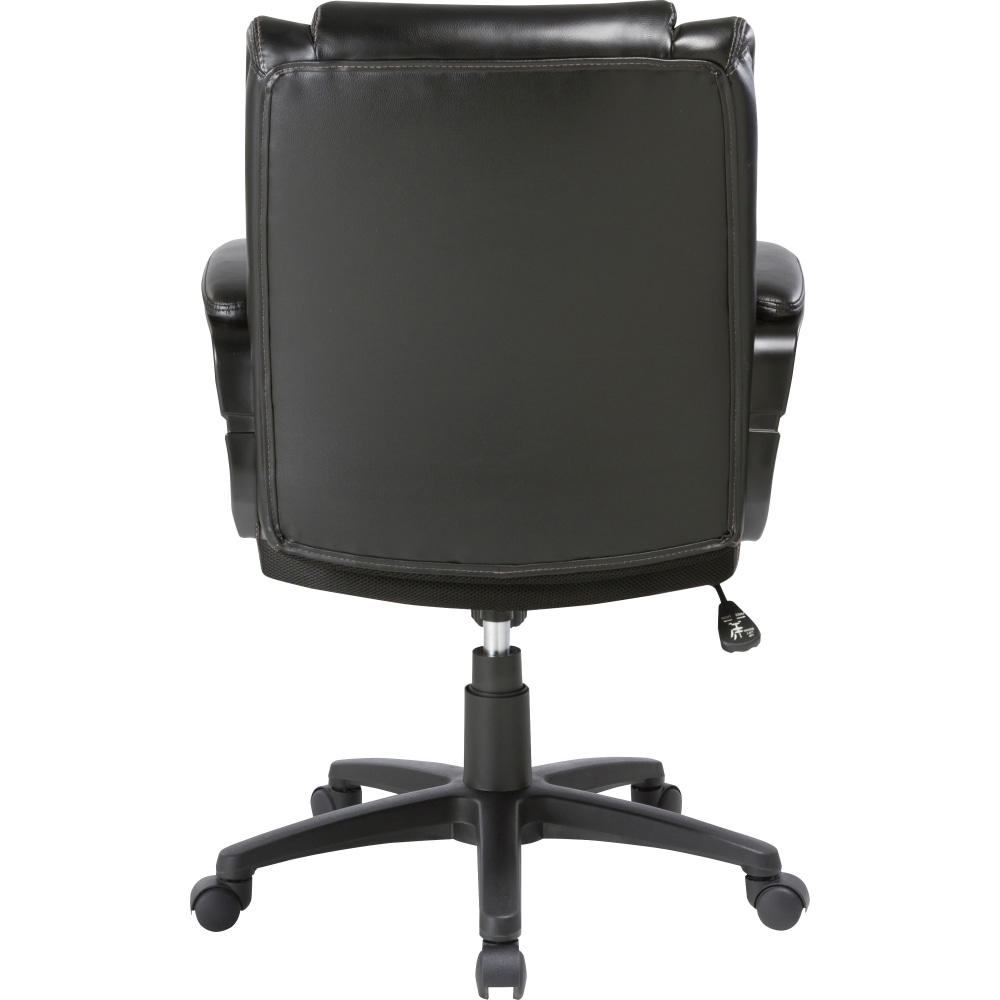 Lorell SOHO Ergonomic Bonded Leather HighBack Chair Traditional Stitch Black PopularChairscom Lorell SOHO Ergonomic Bonded Leather High Back Chair Traditional Stitch Black PopularChairscom