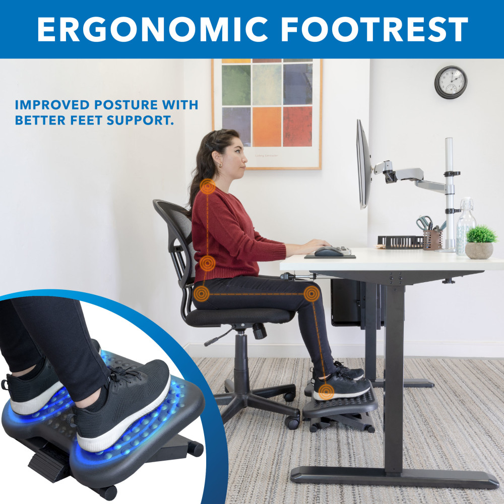 MountIt Ergonomic Adjustable Office Footrest 17in x 13in Black PopularChairscom Mount It Ergonomic Adjustable Office Footrest 17in x 13in Black PopularChairscom