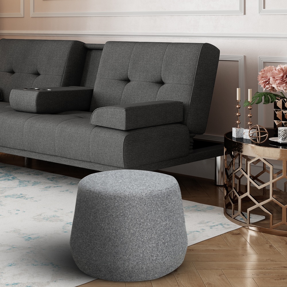 Lifestyle Solutions Brant Fabric Ottoman 17inH x 24inW x 24inD Gray PopularChairscom Lifestyle Solutions Brant Fabric Ottoman 17inH x 24inW x 24inD Gray PopularChairscom