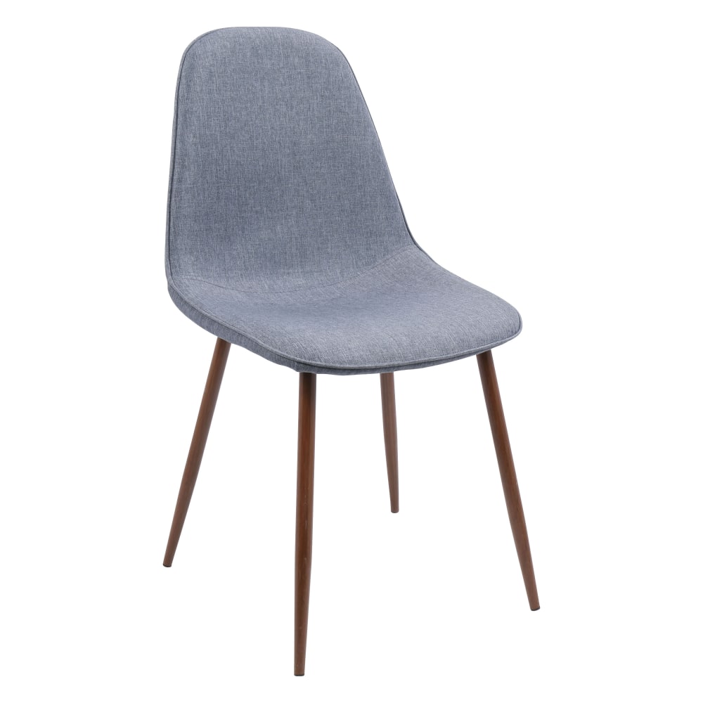 LumiSource Pebble Dining Chairs Fabric BlueWalnut Set Of 2 Chairs PopularChairscom LumiSource Pebble Dining Chairs Fabric BlueWalnut Set Of 2 Chairs PopularChairscom