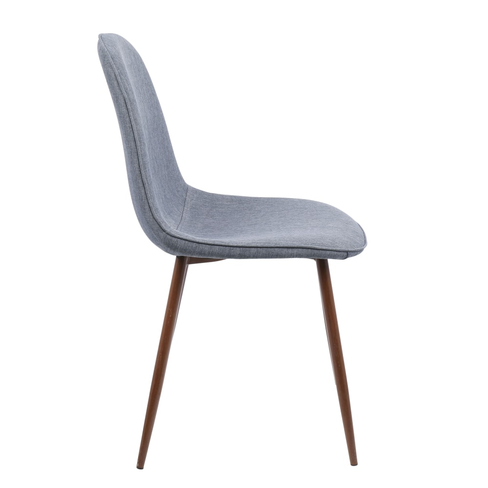 LumiSource Pebble Dining Chairs Fabric BlueWalnut Set Of 2 Chairs PopularChairscom LumiSource Pebble Dining Chairs Fabric BlueWalnut Set Of 2 Chairs PopularChairscom