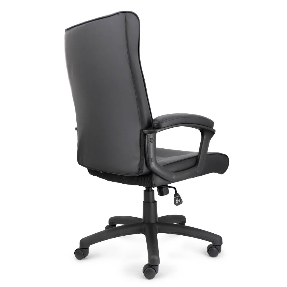 Elama Faux Leather HighBack Adjustable Office Chair Black PopularChairscom Elama Faux Leather High Back Adjustable Office Chair Black PopularChairscom
