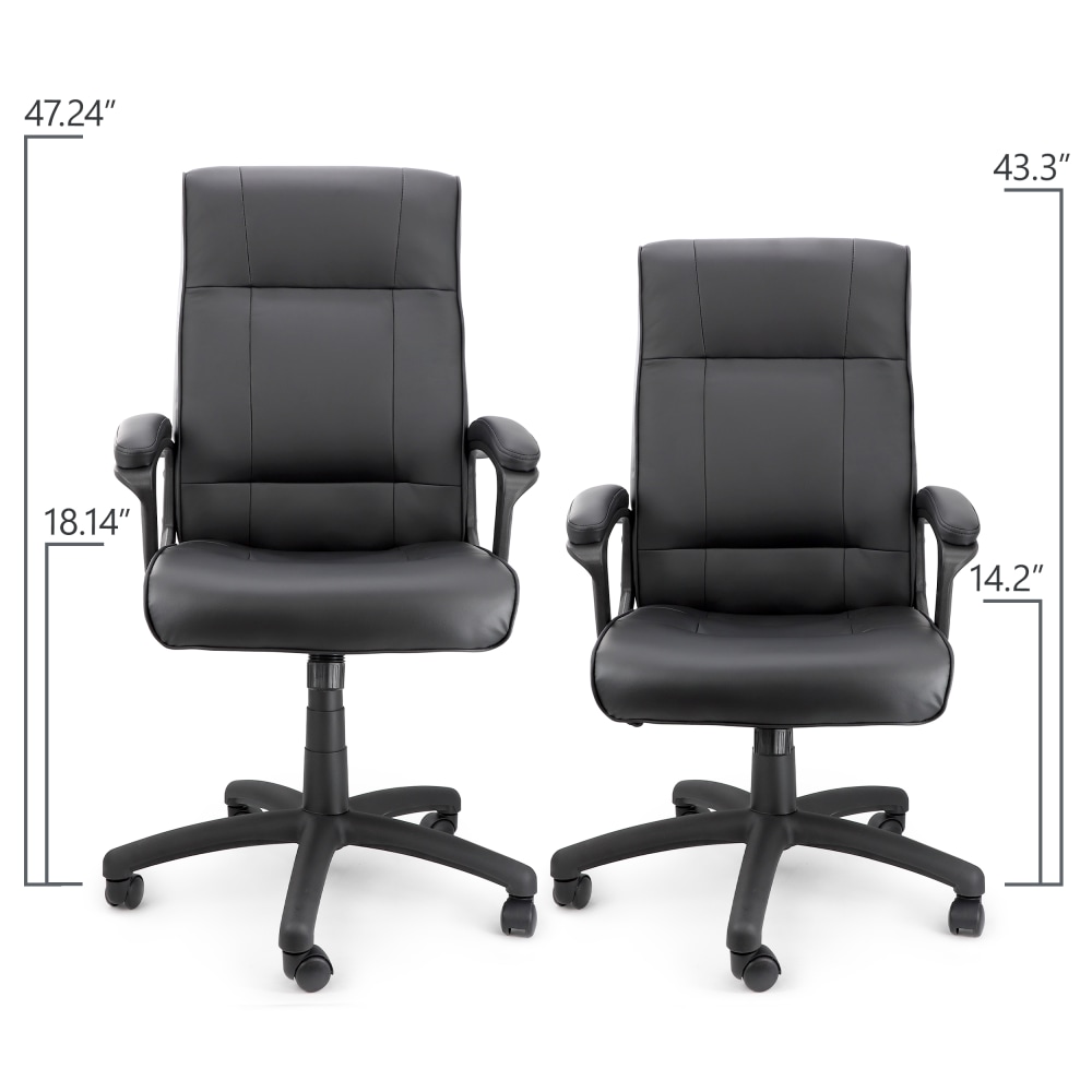 Elama Faux Leather HighBack Adjustable Office Chair Black PopularChairscom Elama Faux Leather High Back Adjustable Office Chair Black PopularChairscom