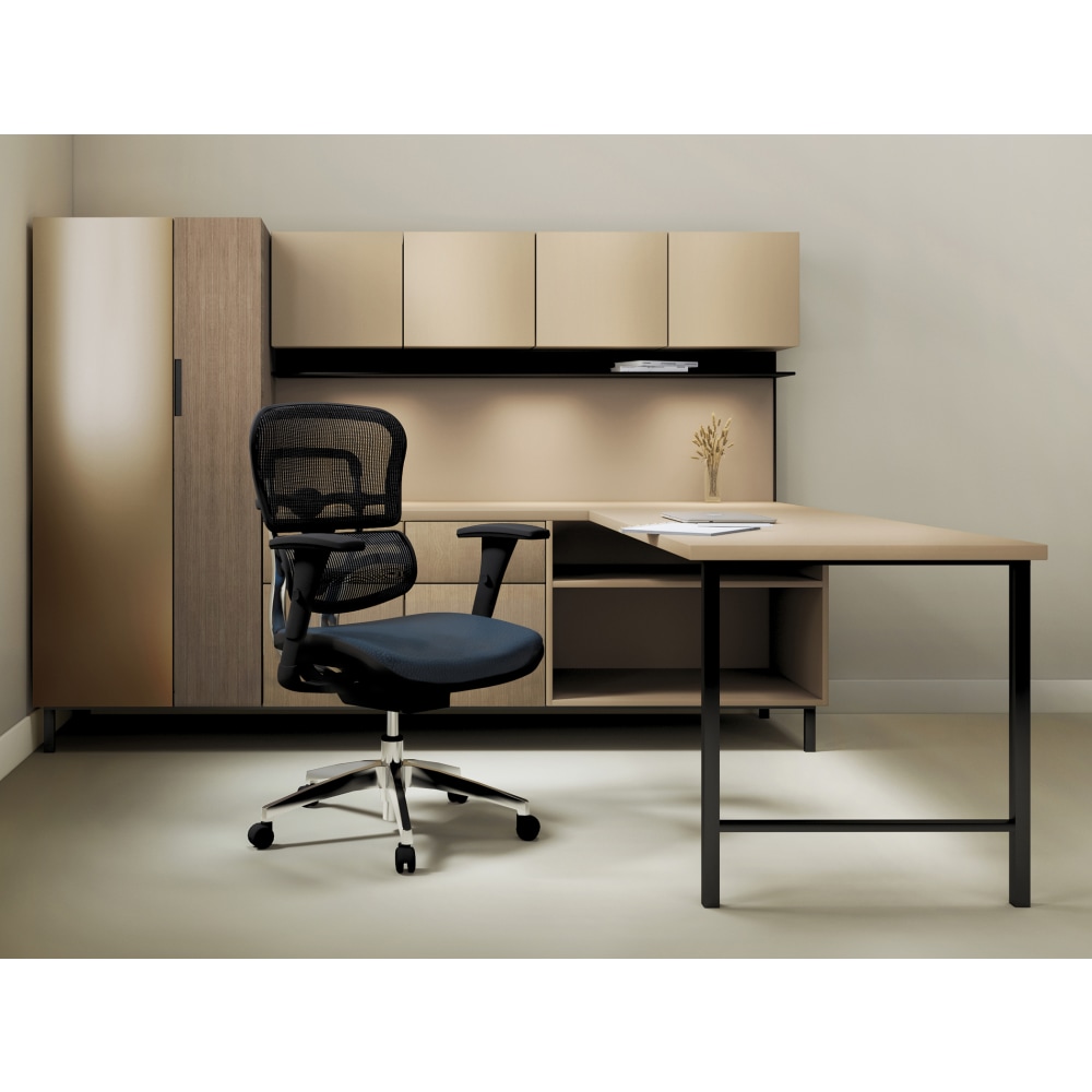 WorkPro 12000 Series Ergonomic MeshAntimicrobial Vinyl Mid Back Chair NavyBlack BIFMA Compliant PopularChairscom   