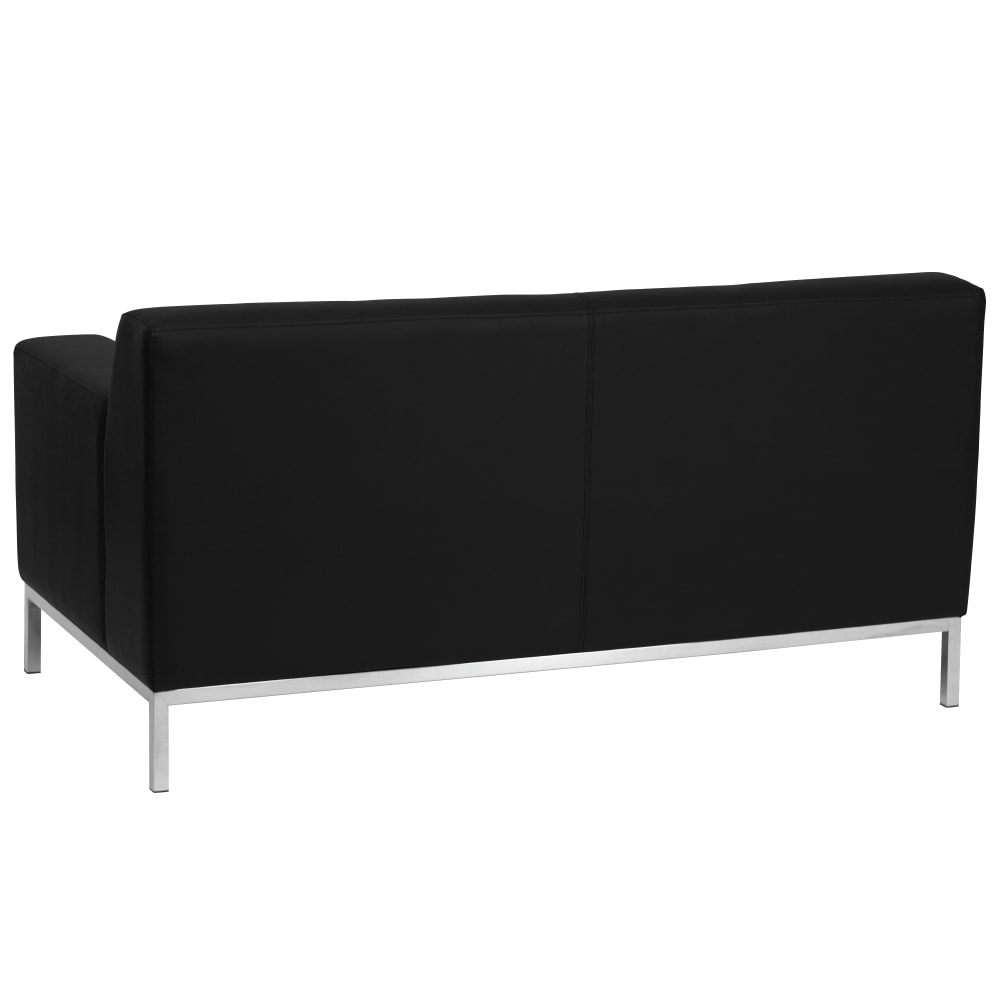 Flash Furniture HERCULES Definity Series Contemporary LeatherSoft Loveseat with Line Stitching and Integrated Stainless Steel Frame Black PopularChairscom Flash Furniture HERCULES Definity Series Contemporary LeatherSoft Loveseat with Line Stitching and Integrated Stainless Steel Frame Black PopularChairscom