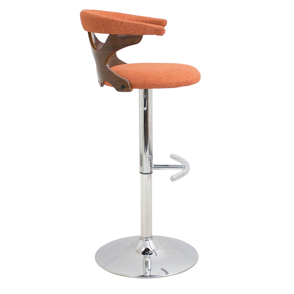 LumiSource Gardenia Bar Stool WalnutOrangeChrome PopularChairscom   