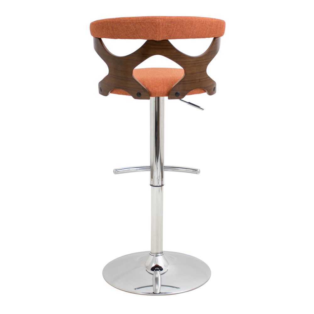 LumiSource Gardenia Bar Stool WalnutOrangeChrome PopularChairscom   