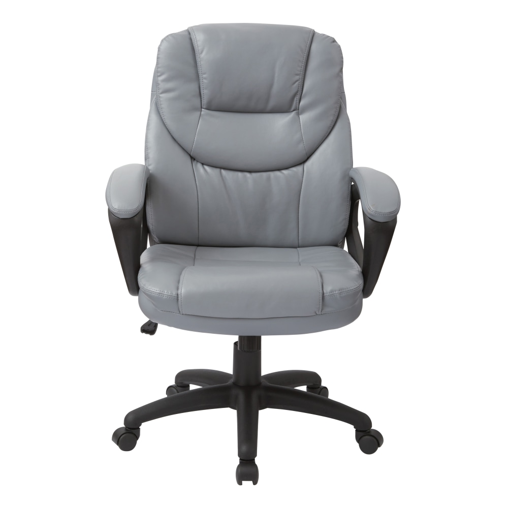 Office Star Work Smart Faux Leather High Back Chair CharcoalBlack PopularChairscom   