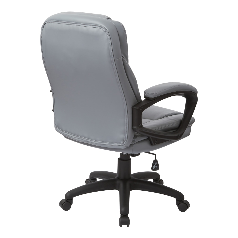 Office Star Work Smart Faux Leather High Back Chair CharcoalBlack PopularChairscom   