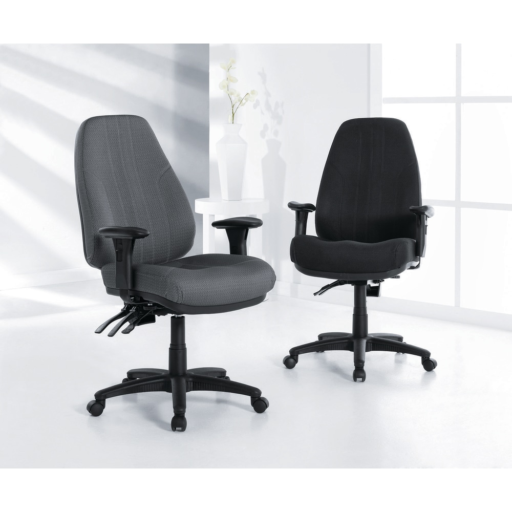 Raynor Miranda Multifunction High Back Chair PewterBlack PopularChairscom   