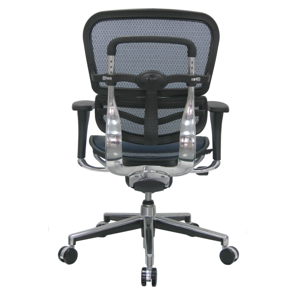 Eurotech Ergohuman Mid Back Ergonomic Mesh Chair BlueChrome PopularChairscom   