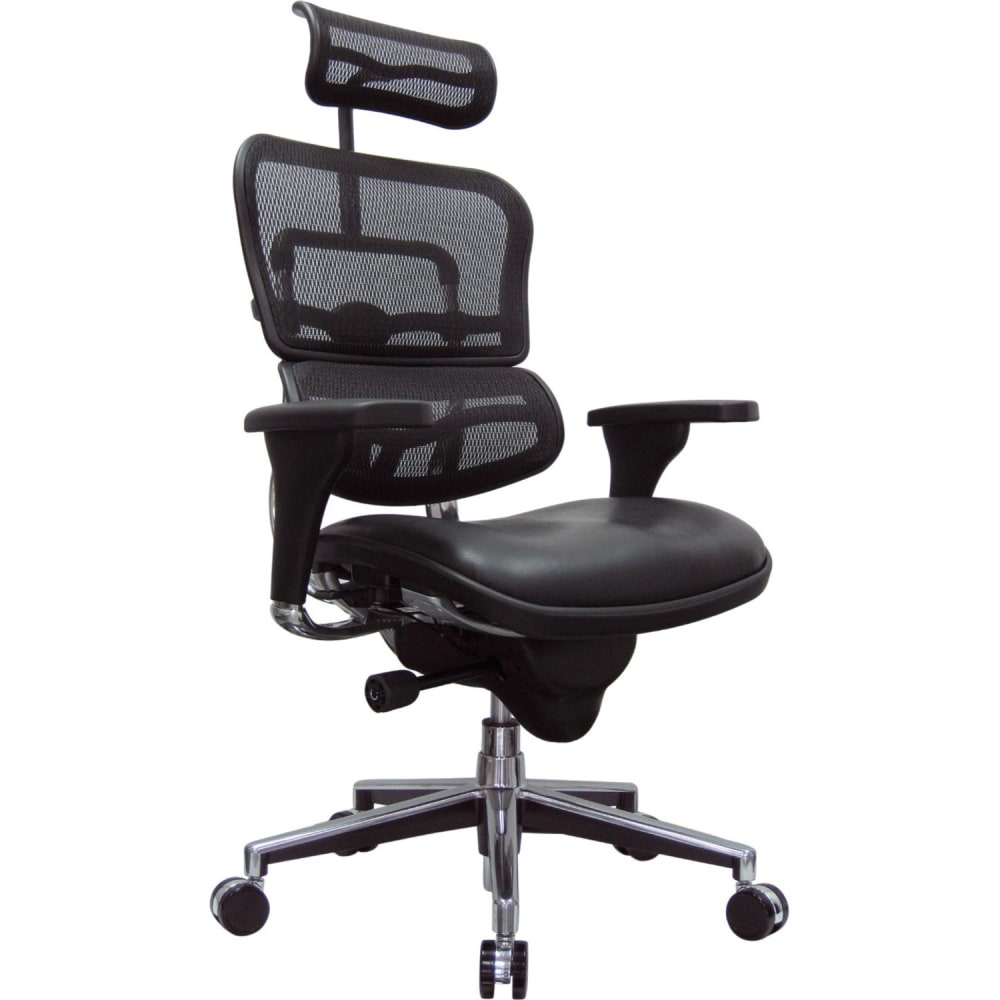 Raynor Eurotech Ergohuman Ergonomic Bonded LeatherMesh HighBack Chair BlackChrome PopularChairscom Raynor Eurotech Ergohuman Ergonomic Bonded LeatherMesh High Back Chair BlackChrome PopularChairscom