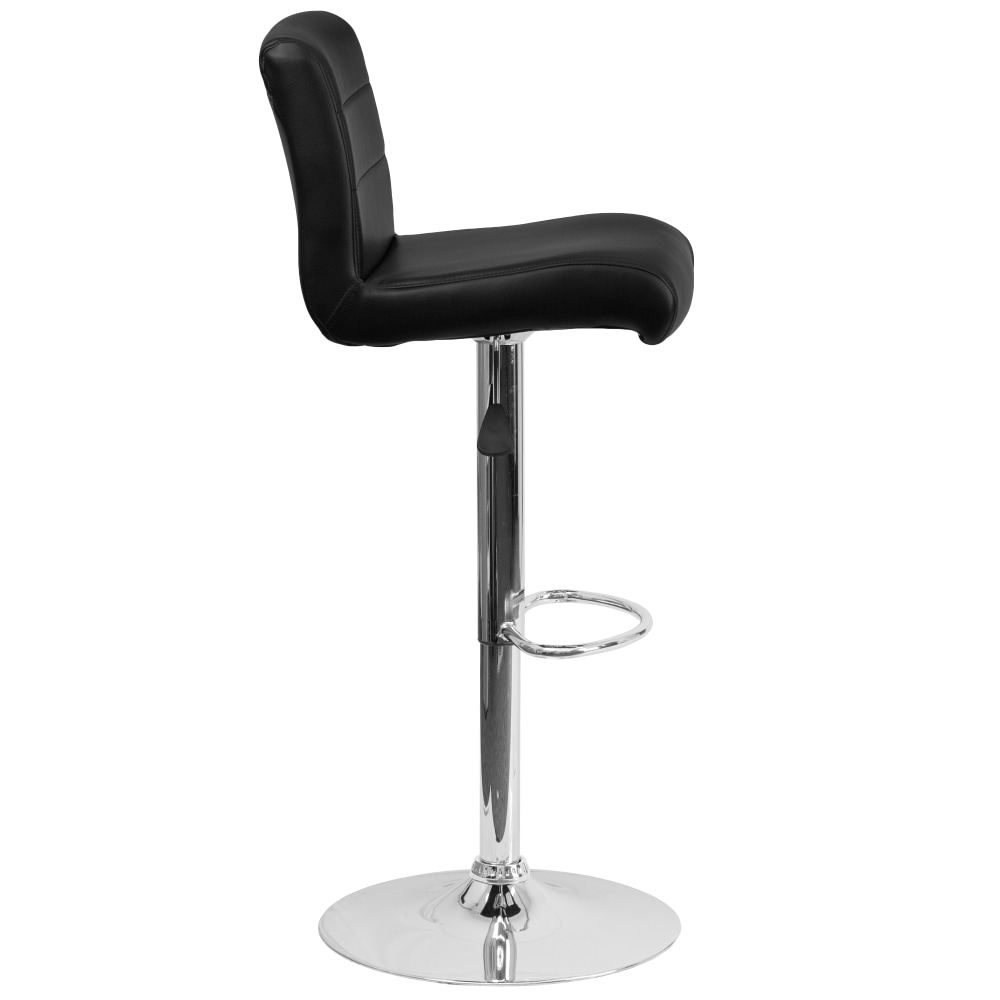 Flash Furniture Contemporary Vinyl Adjustable Height Barstool with Rolled Seat and Chrome Base Black PopularChairscom Flash Furniture Contemporary Vinyl Adjustable Height Barstool with Rolled Seat and Chrome Base Black PopularChairscom