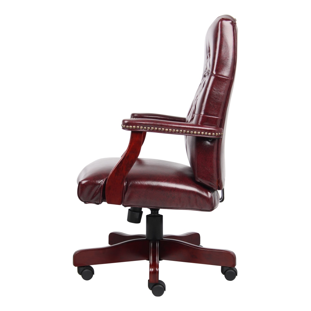 Boss Office Products Traditional Ergonomic HighBack Executive Chair 47inH BurgundyMahogany PopularChairscom Boss Office Products Traditional Ergonomic High Back Executive Chair 47inH BurgundyMahogany PopularChairscom