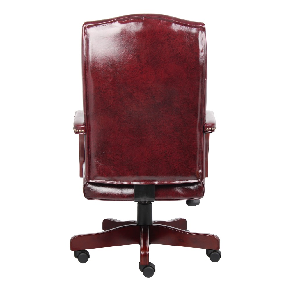 Boss Office Products Traditional Ergonomic HighBack Executive Chair 47inH BurgundyMahogany PopularChairscom Boss Office Products Traditional Ergonomic High Back Executive Chair 47inH BurgundyMahogany PopularChairscom