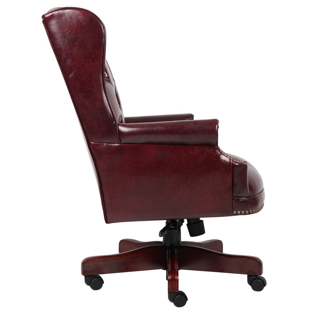 Boss Office Products Traditional Ergonomic HighBack Chair 44inH BurgundyMahogany PopularChairscom Boss Office Products Traditional Ergonomic High Back Chair 44inH BurgundyMahogany PopularChairscom