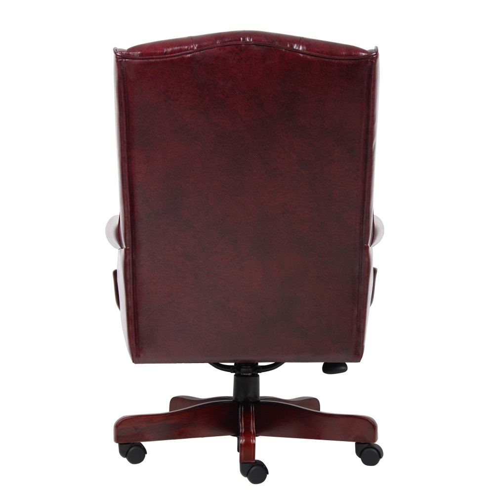 Boss Office Products Traditional Ergonomic HighBack Chair 44inH BurgundyMahogany PopularChairscom Boss Office Products Traditional Ergonomic High Back Chair 44inH BurgundyMahogany PopularChairscom