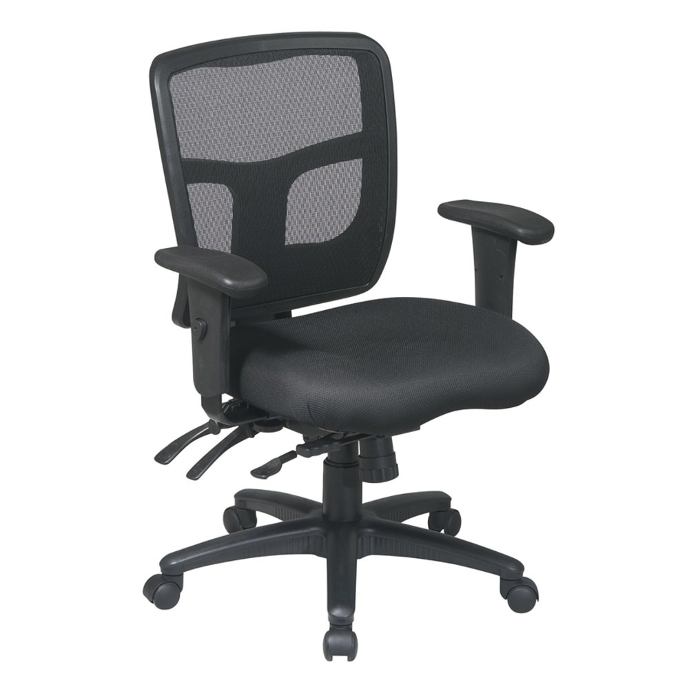 Office Star ProGrid Mid Back Mesh Adjustable Chair Black PopularChairscom   