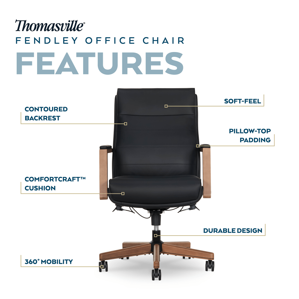 Thomasville Fendley Ergonomic Vegan Leather MidBack Office Chair BlackBrown PopularChairscom Thomasville Fendley Ergonomic Vegan Leather Mid Back Office Chair BlackBrown PopularChairscom