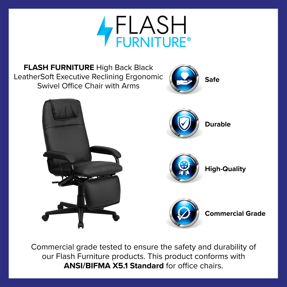 Flash Furniture Ergonomic LeatherSoft Faux Leather HighBack Reclining Swivel Chair Black PopularChairscom Flash Furniture Ergonomic LeatherSoft Faux Leather High Back Reclining Swivel Chair Black PopularChairscom
