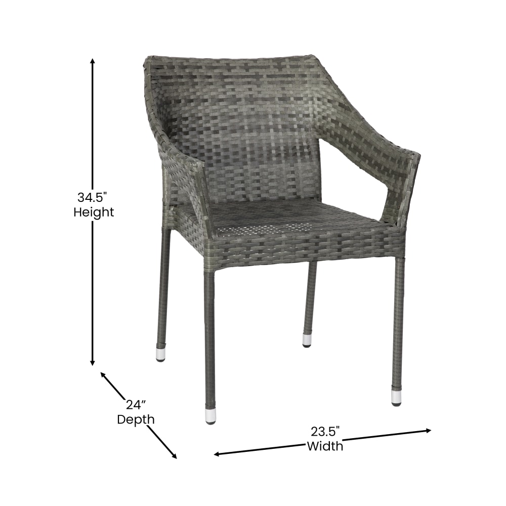 Flash Furniture Ethan AllWeather Rattan Wicker Stacking Patio Dining Chair Gray PopularChairscom Flash Furniture Ethan All Weather Rattan Wicker Stacking Patio Dining Chair Gray PopularChairscom
