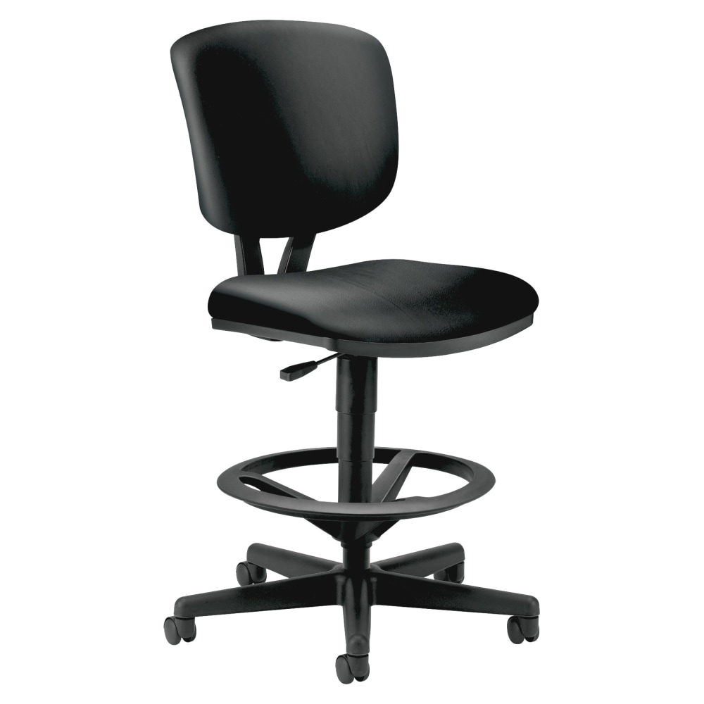 HON Volt Bonded Leather Task Stool Extended Height And Foot Ring Black PopularChairscom HON Volt Bonded Leather Task Stool Extended Height And Foot Ring Black PopularChairscom