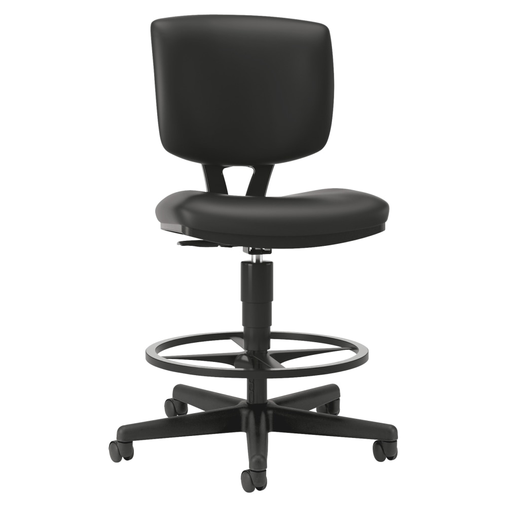 HON Volt Bonded Leather Task Stool Extended Height And Foot Ring Black PopularChairscom HON Volt Bonded Leather Task Stool Extended Height And Foot Ring Black PopularChairscom