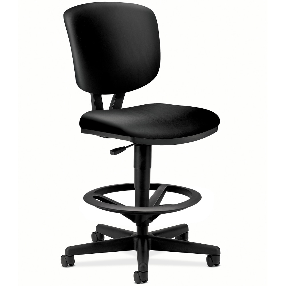 HON Volt Bonded Leather Task Stool Extended Height And Foot Ring Black PopularChairscom HON Volt Bonded Leather Task Stool Extended Height And Foot Ring Black PopularChairscom