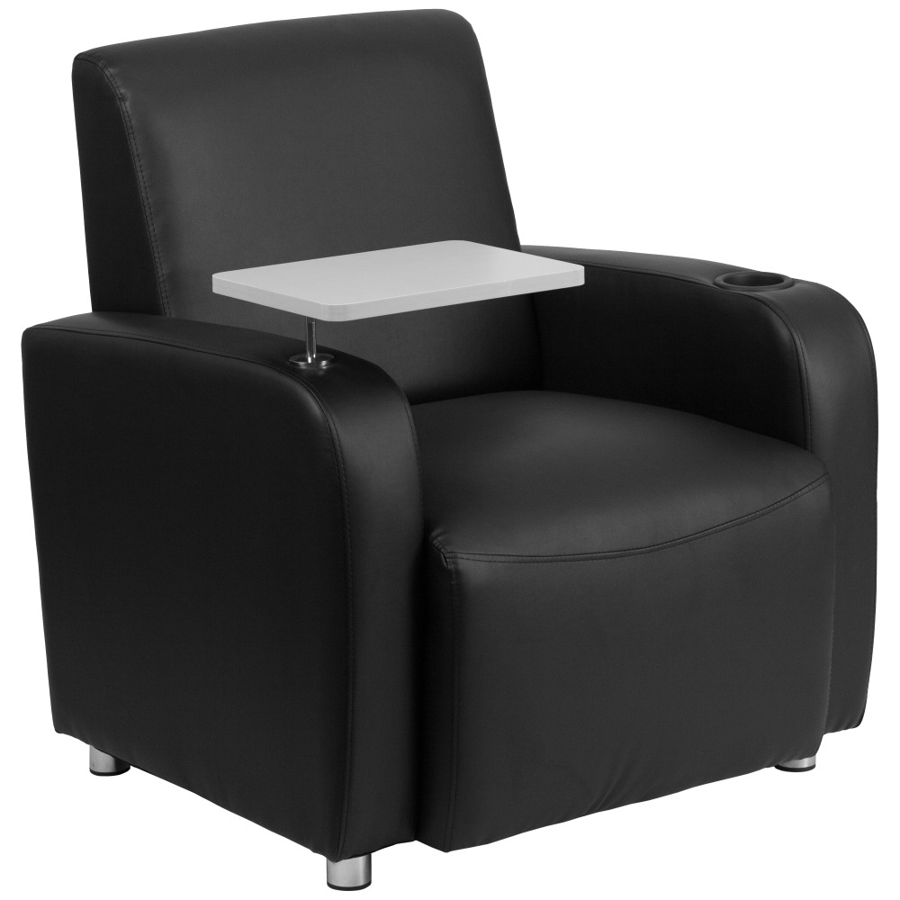 Flash Furniture LeatherSoft Faux Leather Guest Chair With Tablet Arm BlackGray PopularChairscom Flash Furniture LeatherSoft Faux Leather Guest Chair With Tablet Arm BlackGray PopularChairscom