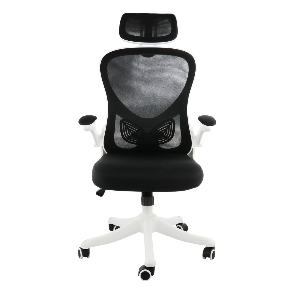 Elama MeshFabric HighBack Adjustable Office Task Chair WhiteBlack PopularChairscom Elama MeshFabric High Back Adjustable Office Task Chair WhiteBlack PopularChairscom