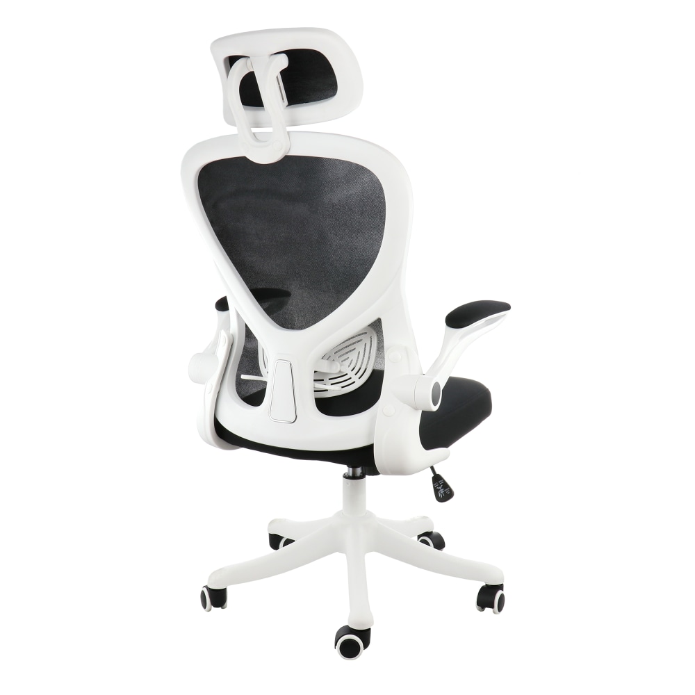 Elama MeshFabric HighBack Adjustable Office Task Chair WhiteBlack PopularChairscom Elama MeshFabric High Back Adjustable Office Task Chair WhiteBlack PopularChairscom