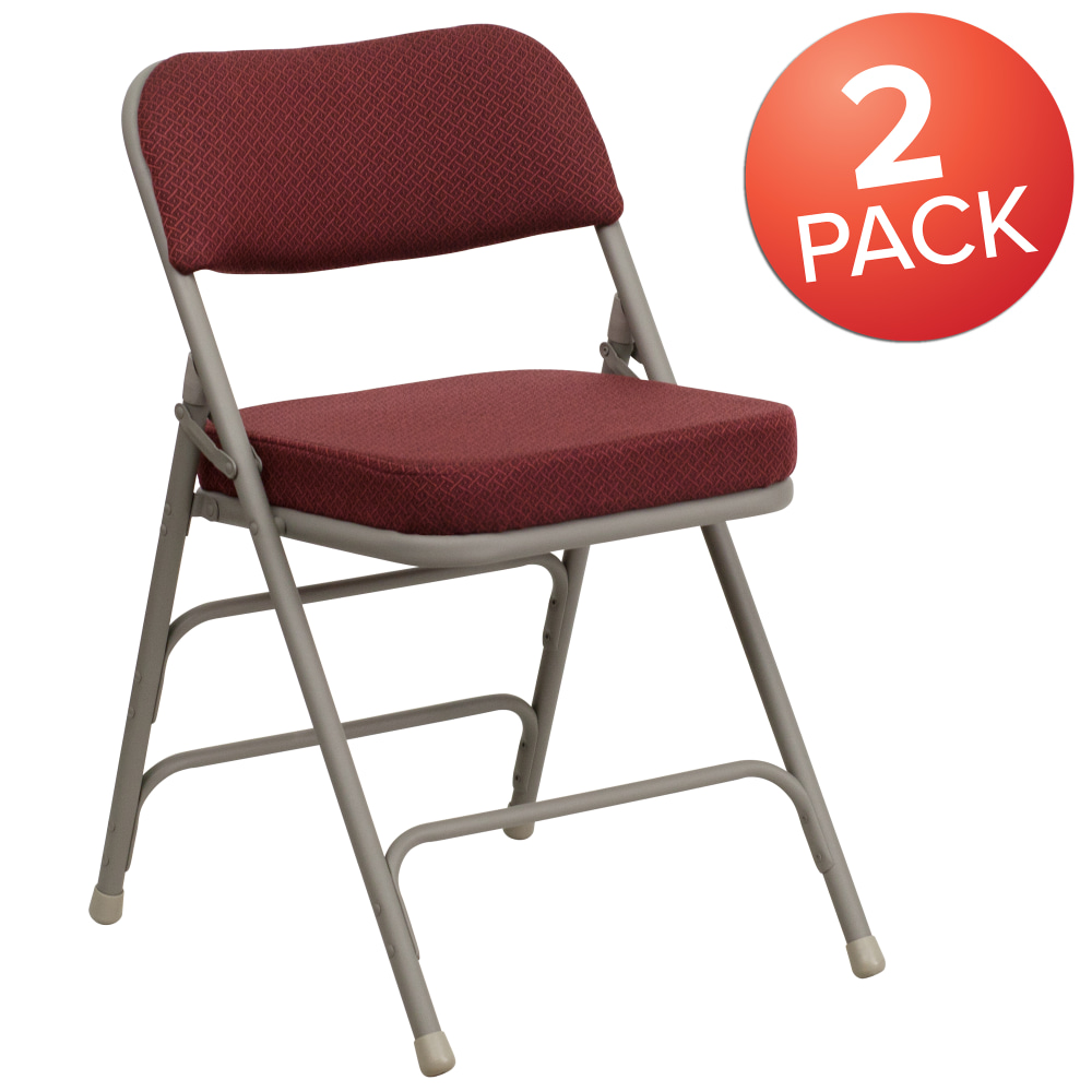 Flash Furniture Hercules Premium Curved Upholstered Folding Chairs Set Of 2 Chairs BurgundyGray PopularChairscom Flash Furniture Hercules Premium Curved Upholstered Folding Chairs Set Of 2 Chairs BurgundyGray PopularChairscom
