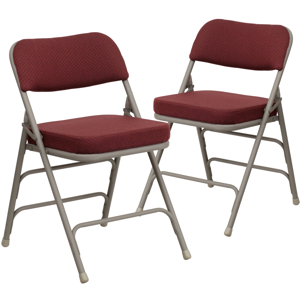 Flash Furniture Hercules Premium Curved Upholstered Folding Chairs Set Of 2 Chairs BurgundyGray PopularChairscom Flash Furniture Hercules Premium Curved Upholstered Folding Chairs Set Of 2 Chairs BurgundyGray PopularChairscom