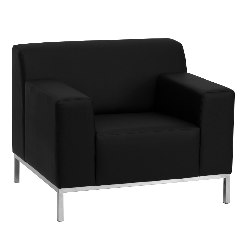 Flash Furniture HERCULES Definity Series LeatherSoft Reception Room Set with Line Stitching and Integrated Stainless Steel Frame Black PopularChairscom Flash Furniture HERCULES Definity Series LeatherSoft Reception Room Set with Line Stitching and Integrated Stainless Steel Frame Black PopularChairscom