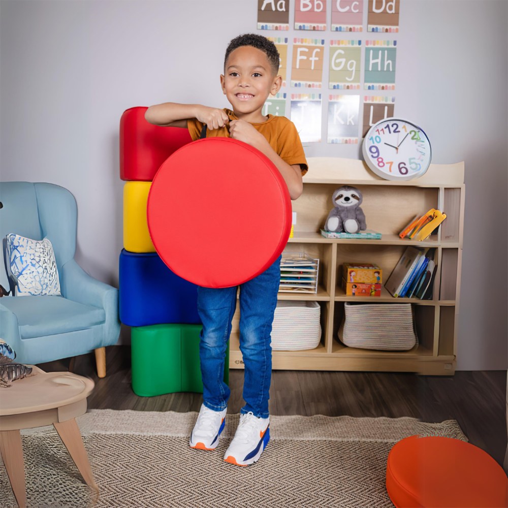 Bintiva Color Coded Vinyl Floor Cushions 15in x 15in x 2in Round Assorted Set Of 6 PopularChairscom Bintiva Color Coded Vinyl Floor Cushions 15in x 15in x 2in Round Assorted Set Of 6 PopularChairscom