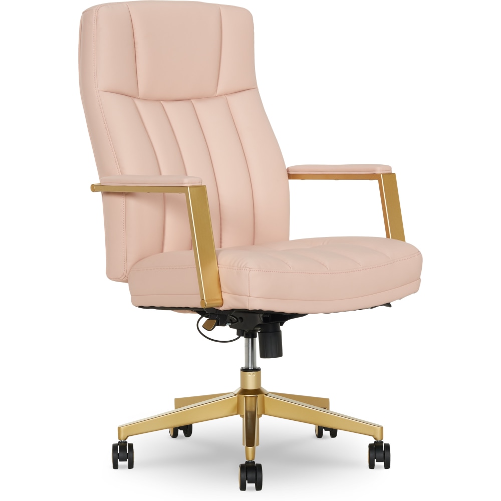 Thomasville Lyndale Ergonomic Faux Leather MidBack Office Chair Blush PopularChairscom Thomasville Lyndale Ergonomic Faux Leather Mid Back Office Chair Blush PopularChairscom