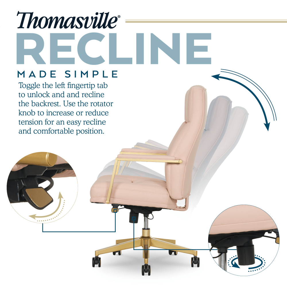 Thomasville Lyndale Ergonomic Faux Leather MidBack Office Chair Blush PopularChairscom Thomasville Lyndale Ergonomic Faux Leather Mid Back Office Chair Blush PopularChairscom