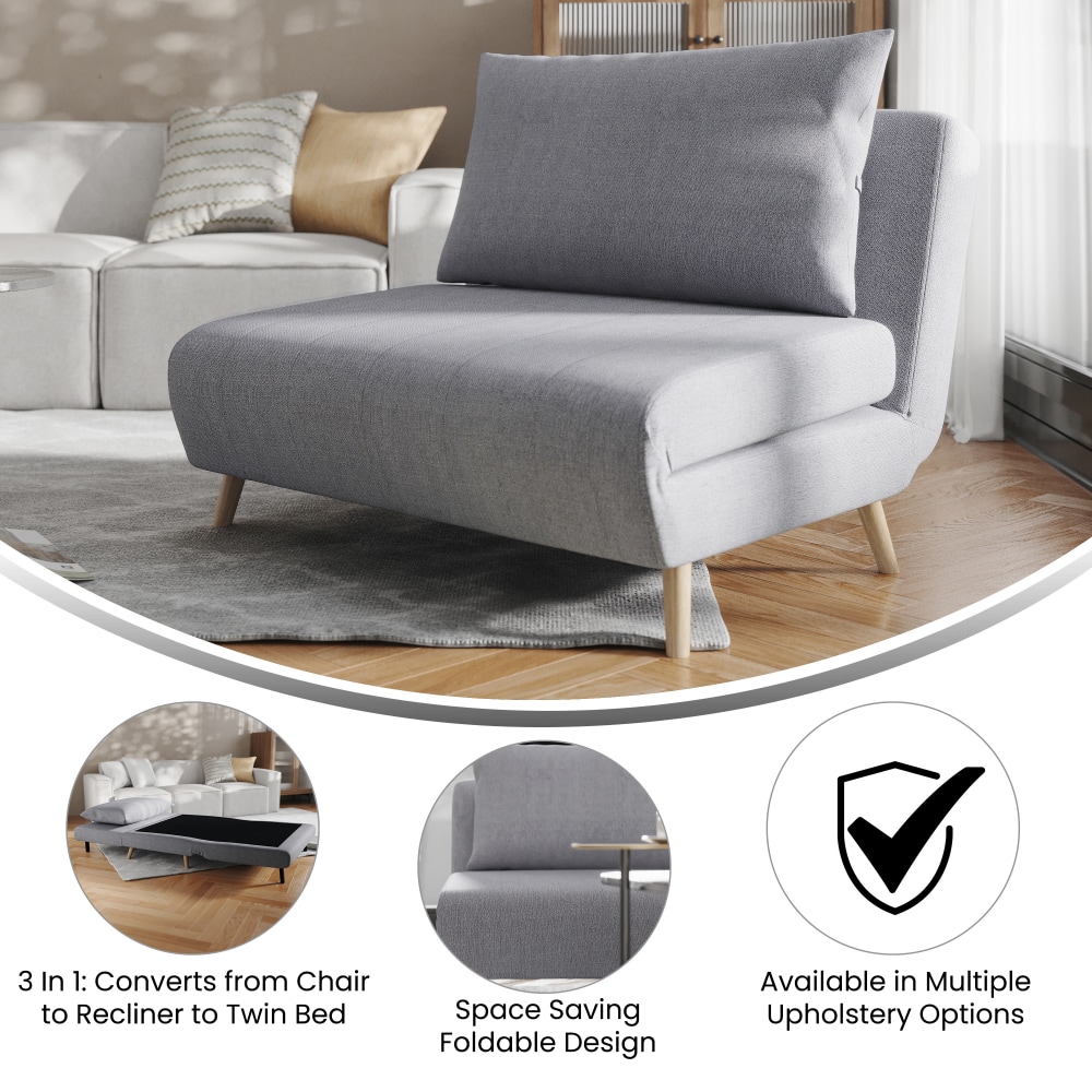 Flash Furniture Shaw Convertible TriFold Fabric Sleeper Guest Chair Light Gray PopularChairscom Flash Furniture Shaw Convertible Tri Fold Fabric Sleeper Guest Chair Light Gray PopularChairscom