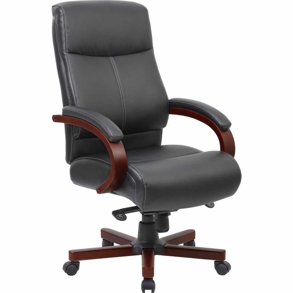 Lorell Executive Ergonomic Bonded LeatherWood Chair BlackMahogany PopularChairscom Lorell Executive Ergonomic Bonded LeatherWood Chair BlackMahogany PopularChairscom
