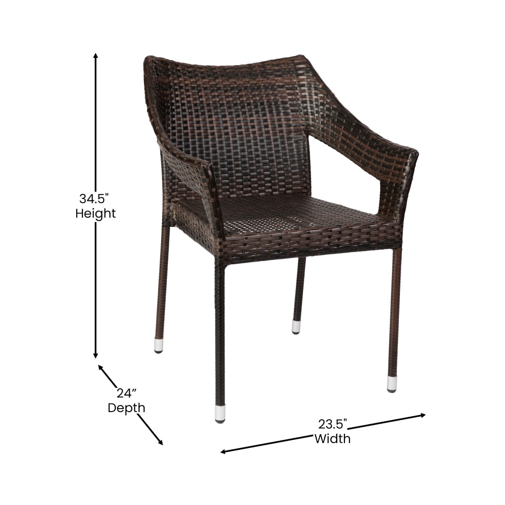 Flash Furniture Ethan AllWeather PE Rattan Wicker Stacking Patio Dining Chair Espresso PopularChairscom Flash Furniture Ethan All Weather PE Rattan Wicker Stacking Patio Dining Chair Espresso PopularChairscom