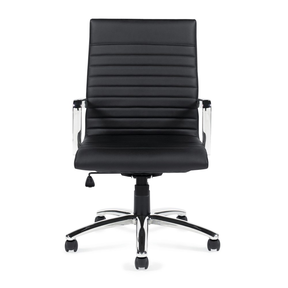 Offices To Go Luxehide Executive Bonded Leather Chair With Stitch Detail Black PopularChairscom   