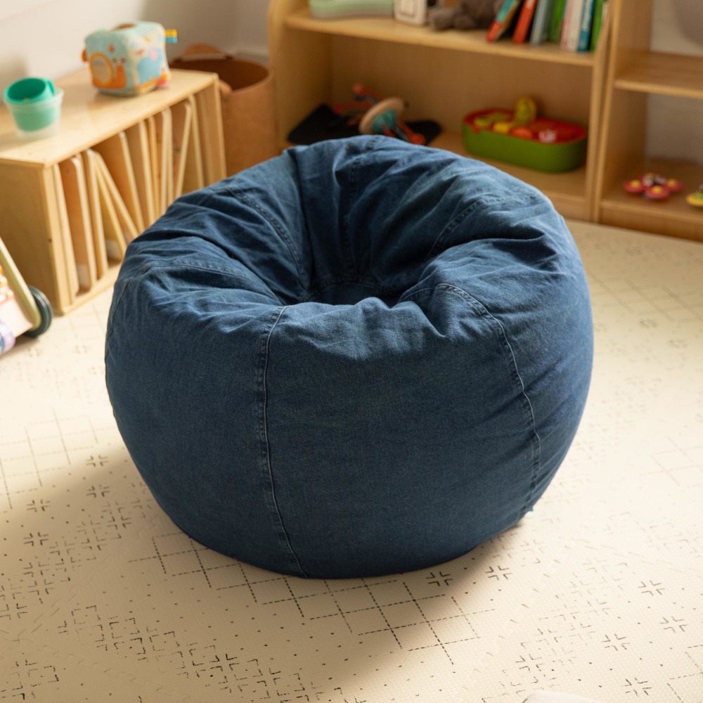 Flash Furniture Small Bean Bag Chair For Kids And Teens Denim PopularChairscom Flash Furniture Small Bean Bag Chair For Kids And Teens Denim PopularChairscom