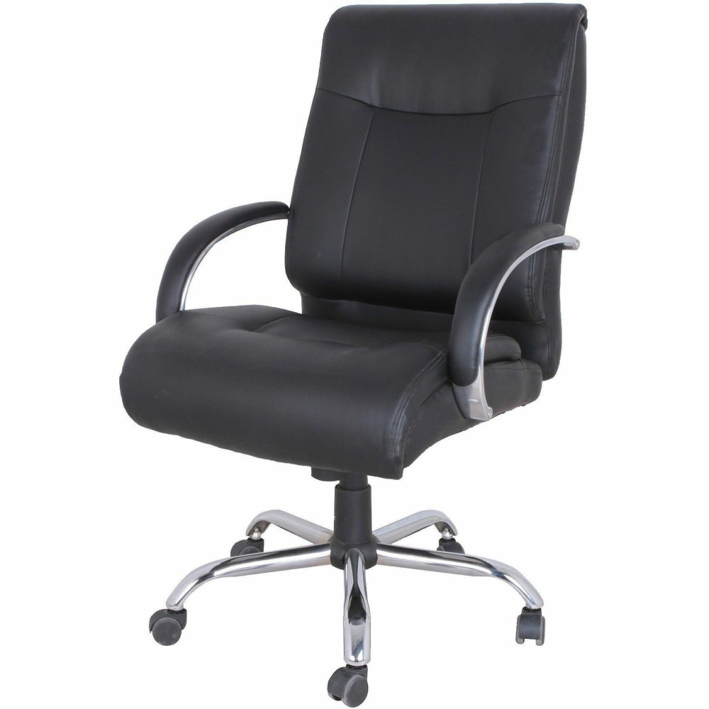 Lorell Big Tall Deluxe Faux Leather MidBack Chair Black PopularChairscom Lorell Big Tall Deluxe Faux Leather Mid Back Chair Black PopularChairscom