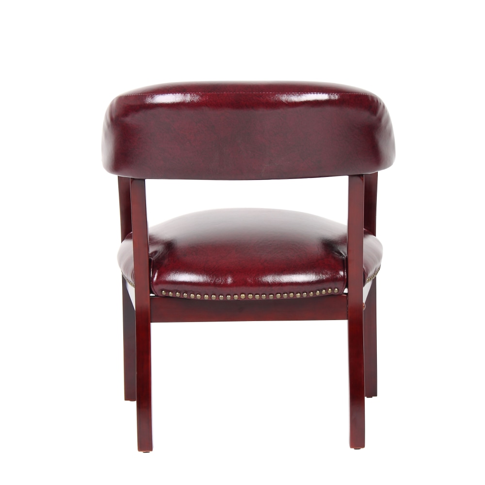 Boss Office Products Traditional Tufted Conference Chair OxbloodMahogany PopularChairscom   