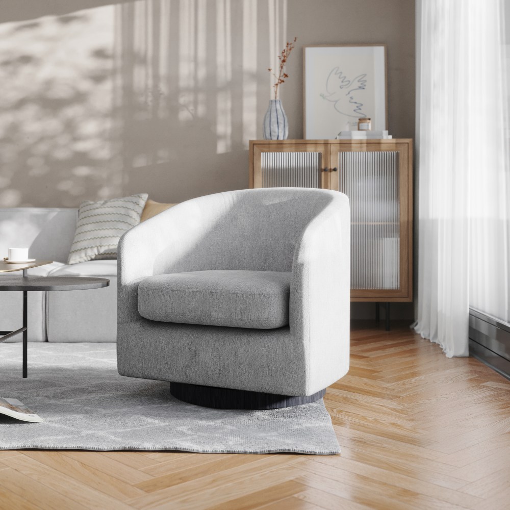 Flash Furniture Landon Club Style Commercial Barrel Accent Armchair with 360 Degree Swivel Metal Base and Sloped Armrests Light Gray PopularChairscom Flash Furniture Landon Club Style Commercial Barrel Accent Armchair with 360 Degree Swivel Metal Base and Sloped Armrests Light Gray PopularChairscom