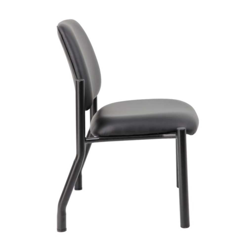 Boss Office Products MidBack Armless Guest Chair With Antimicrobial Vinyl Heavy Duty 400 lb Weight Capacity Black PopularChairscom Boss Office Products Mid Back Armless Guest Chair With Antimicrobial Vinyl Heavy Duty 400 lb Weight Capacity Black PopularChairscom