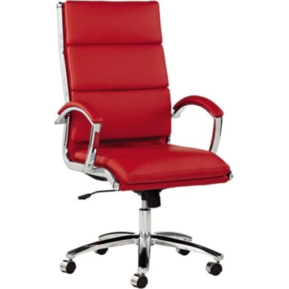 Alera Neratoli HighBack Chair Red Seat Color Faux Leather Seat Material Red Back Color Chrome Frame Color 5star Base PopularChairscom Alera Neratoli High Back Chair Red Seat Color Faux Leather Seat Material Red Back Color Chrome Frame Color 5 star Base PopularChairscom