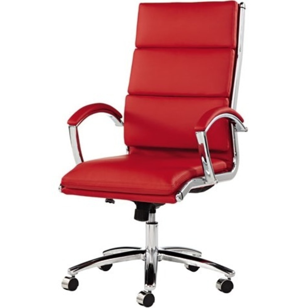 Alera Neratoli HighBack Chair Red Seat Color Faux Leather Seat Material Red Back Color Chrome Frame Color 5star Base PopularChairscom Alera Neratoli High Back Chair Red Seat Color Faux Leather Seat Material Red Back Color Chrome Frame Color 5 star Base PopularChairscom