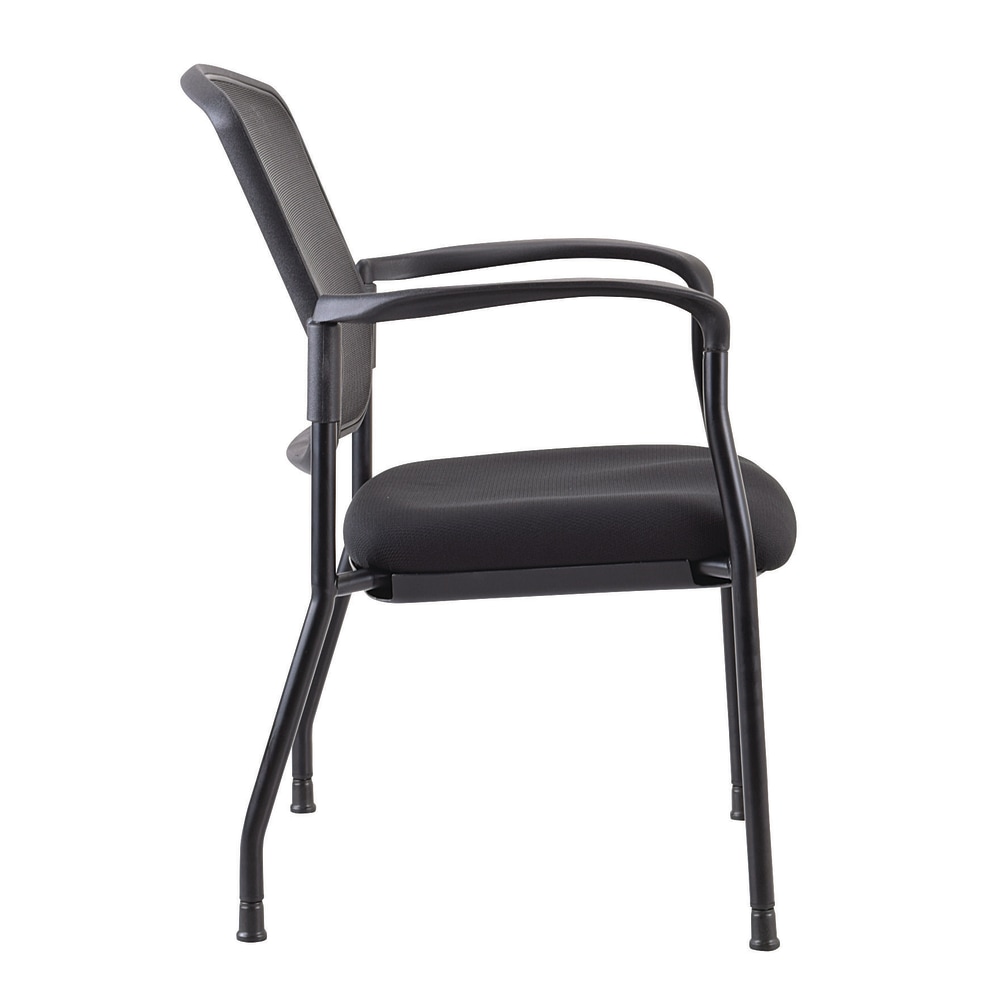 WorkPro Spectrum Series MeshFabric Stacking Guest Chair With Arms Black Set Of 2 Chairs BIFMA Compliant PopularChairscom   