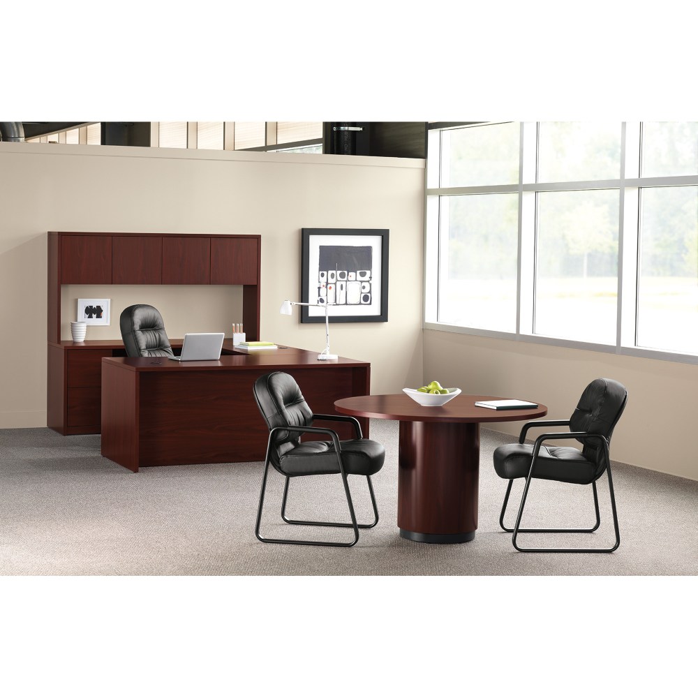HON Pillow Soft Bonded Leather Guest Chair Black PopularChairscom   